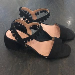 Zara black Pom Pom sandals